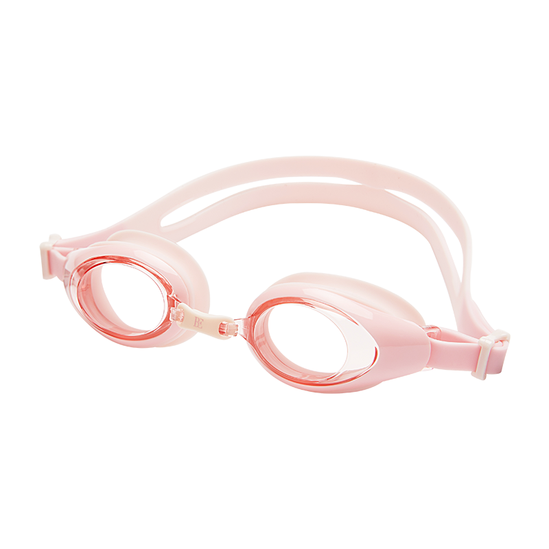 BALNEAIRE Children's Silicone Swimming Goggles, High-Definition Anti-Fog Clear Non-Slip Clip Adjustable Professional Training Swimming Goggles, Strawberry Pink