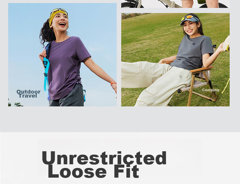 Peak Quick-Dry Short Sleeve Women's Summer Loose Breathable Sun Protection Waist-Cinching Casual T-Shirt Outdoor Sports Running Shirt DF662142 16