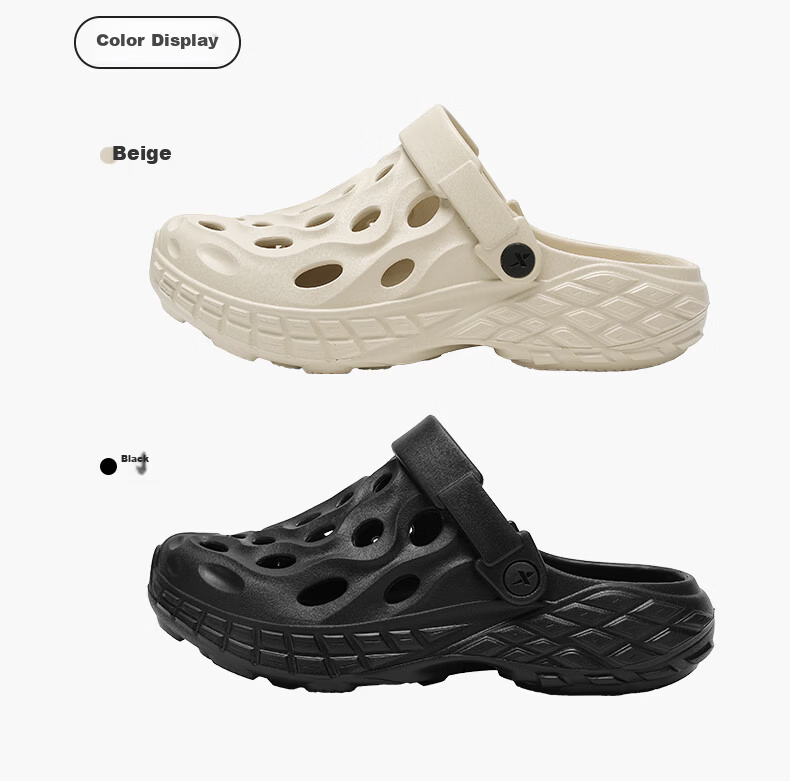 XTEP Men's Sport Sandals Casual Outdoor Beach Slippers A069 Black Size 42-43 14