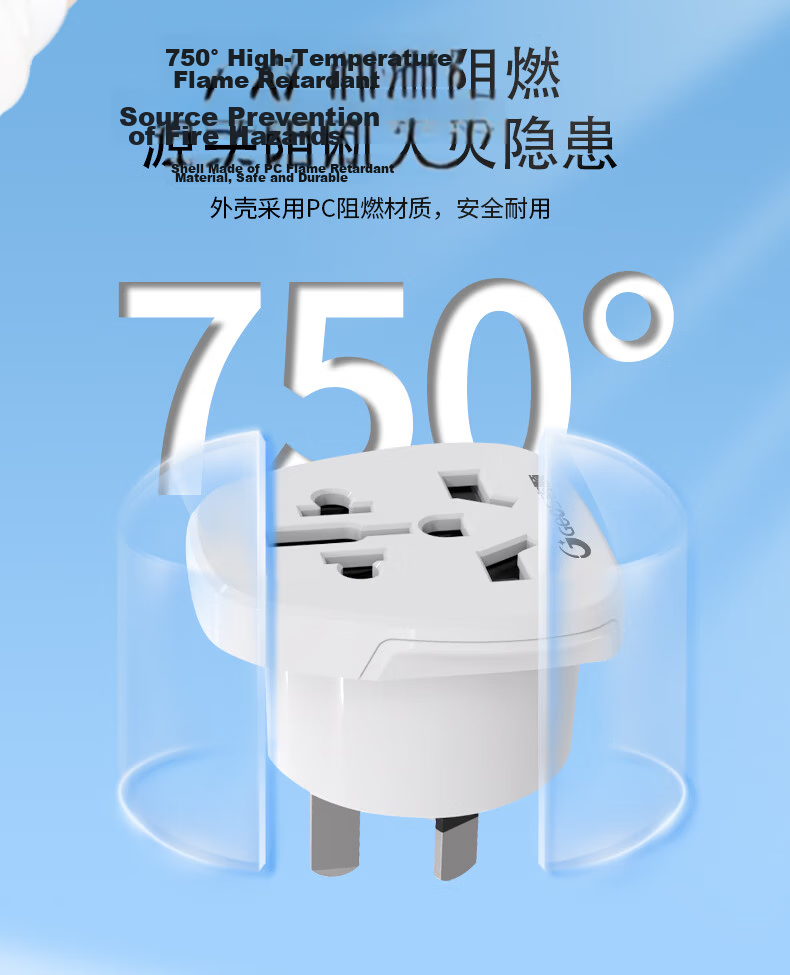 JS JISHUN Australian to UK US EU DE JP Plug Adapter Converter for Foreign Appliances Domestic Use Companion 8