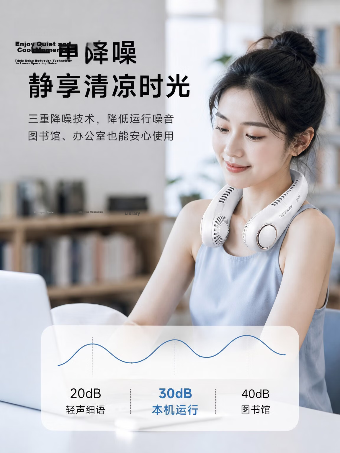 Unokang Neck Hanging Fan Portable Neck Cooling Air Conditioner Outdoor Travel Student Office Bladeless Silent Head-mounted Small Fan 6