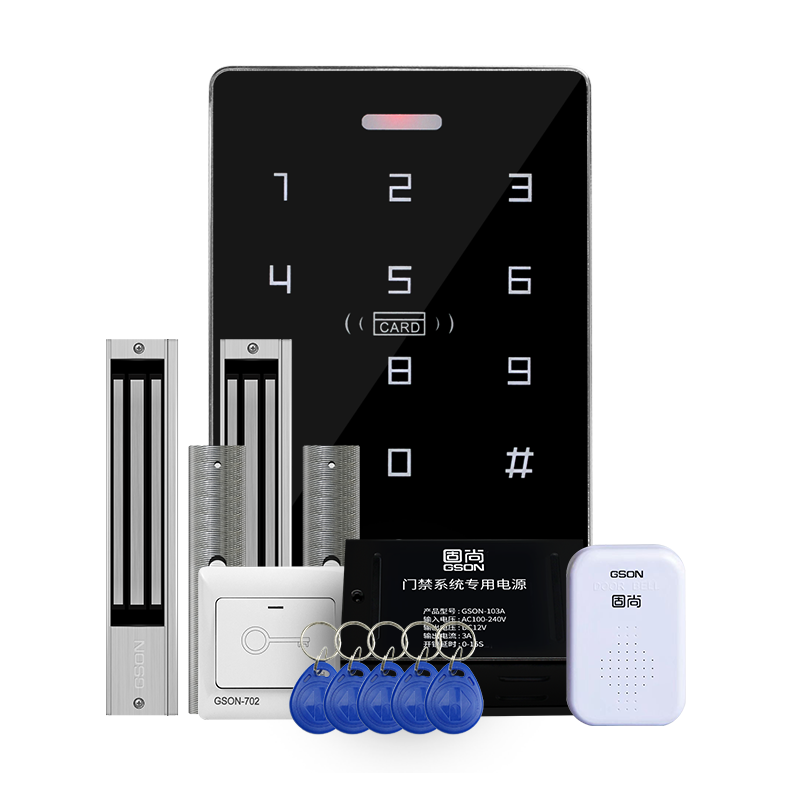 GS GSON All-in-One Access Control Machine Electromagnetic Lock Card Password Access Control Attendance Machine NFC Electromagnetic Lock Magnetic Door Access Device
