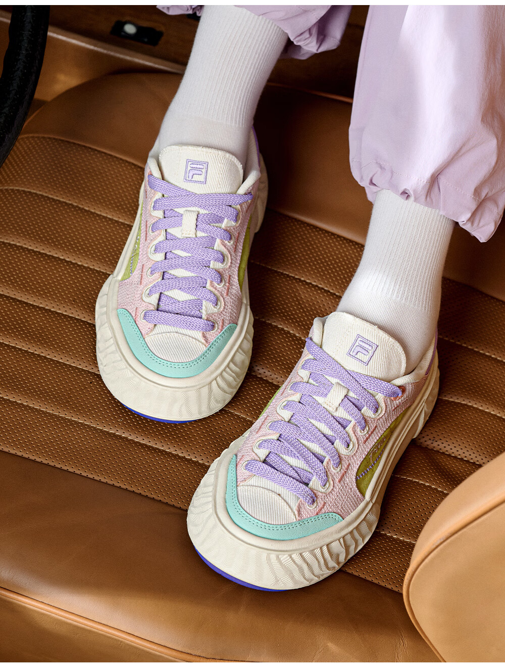 FILA Official Women's Shoes FOSSO 1+ Canvas Shoes 2026 Summer Rock Walking Shoes 1+ Fashion Casual Shoes 24