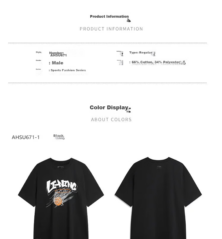 LI-NING KASON Men's Antibacterial Moisture-Wicking Comfortable Short Sleeve T-Shirt Sports Crew Neck Casual Versatile Top 17