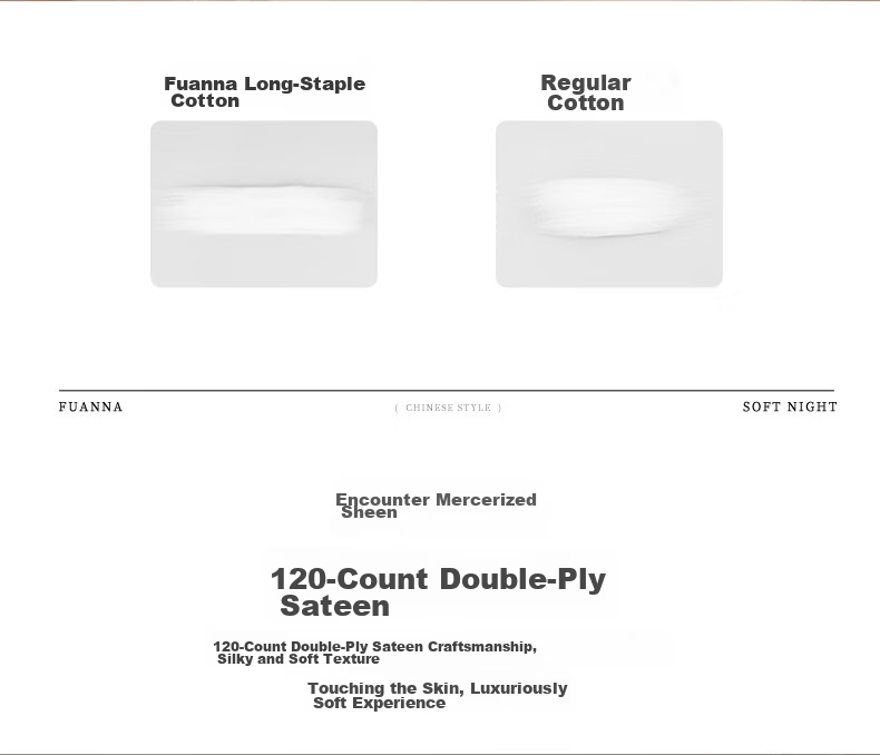 FUANNA Pure Cotton Summer 120s Double-Strand Long-Staple Cotton Sateen Bedspread Double Bed Sheet 1.8x2m 4