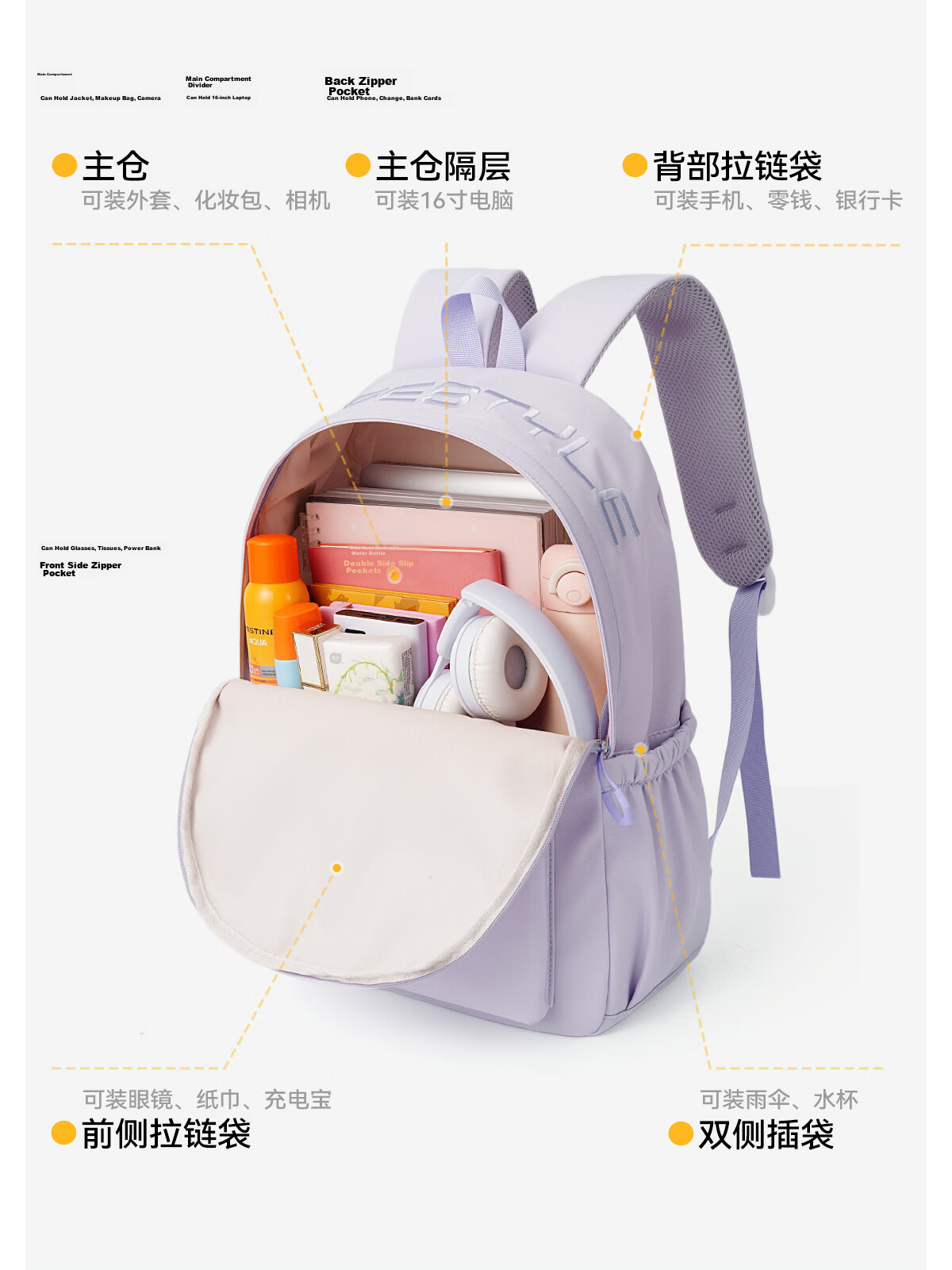 361° Women's Backpack 2026 New Fashion High-Value Stylish Large Capacity Travel Shoulder Bag for Middle School, High School, and College Students 9