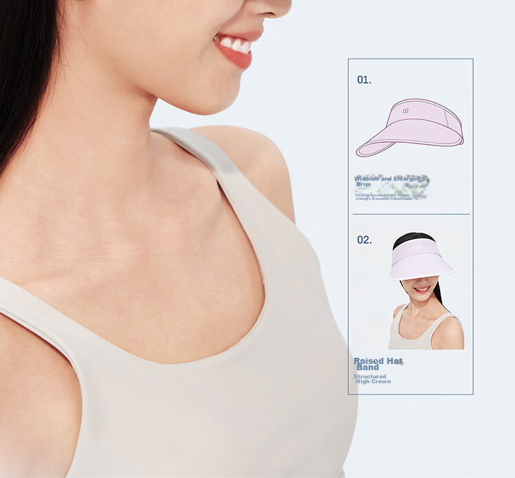 Moxun [Zhao Lusi Same Style] Wide Brim Open Top Sun Protection Hat for Women 2026 New Outdoor Cycling Sunshade Cap 5