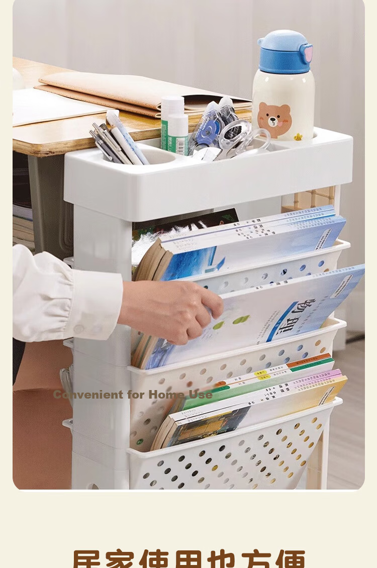 AEY Mobile Desk-Side Bookshelf Student Desk Side Storage Rack Under-Desk Bookshelf for School Classroom 9