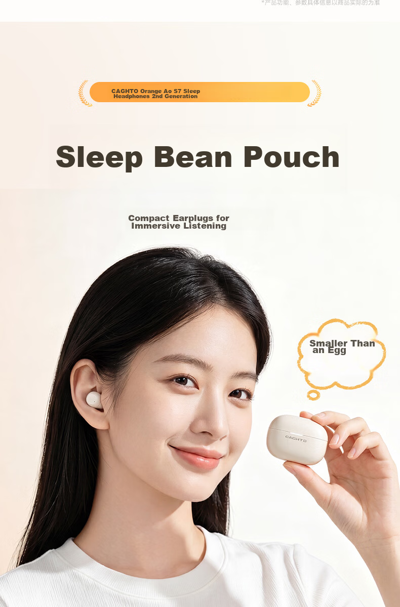 Chengao 2026 New Sleep Bluetooth Earbuds Wireless In-Ear AI Translation High-Quality Sound Sleep Dedicated Noise-Canceling Invisible Side-Sleep Pain-Free Sleep Aid Soundproof Earplugs S7Pro Skin Color 4