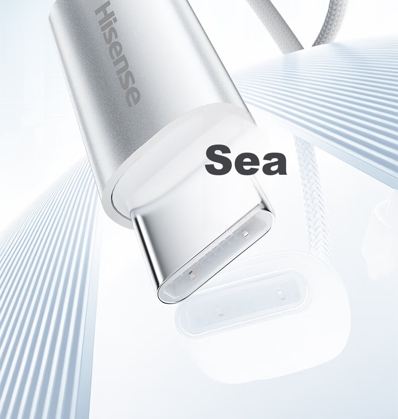 Hisense Type-C Dual-Head PD 240W Super Fast Charging Cable CTOC Compatible with Huawei Honor Xiaomi Apple 17/16/15 Charging Cable for Laptop Car White 2m 2