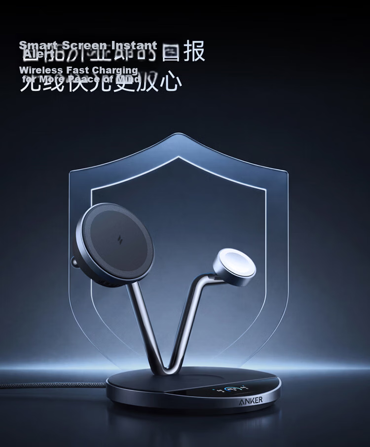 ANKER Prime 35W Semiconductor Air-Cooled 3-in-1 Desktop Wireless Charger Dock Magsafe Magnetic Stand for Apple Watch iPhone Earbuds Apple Watch 16