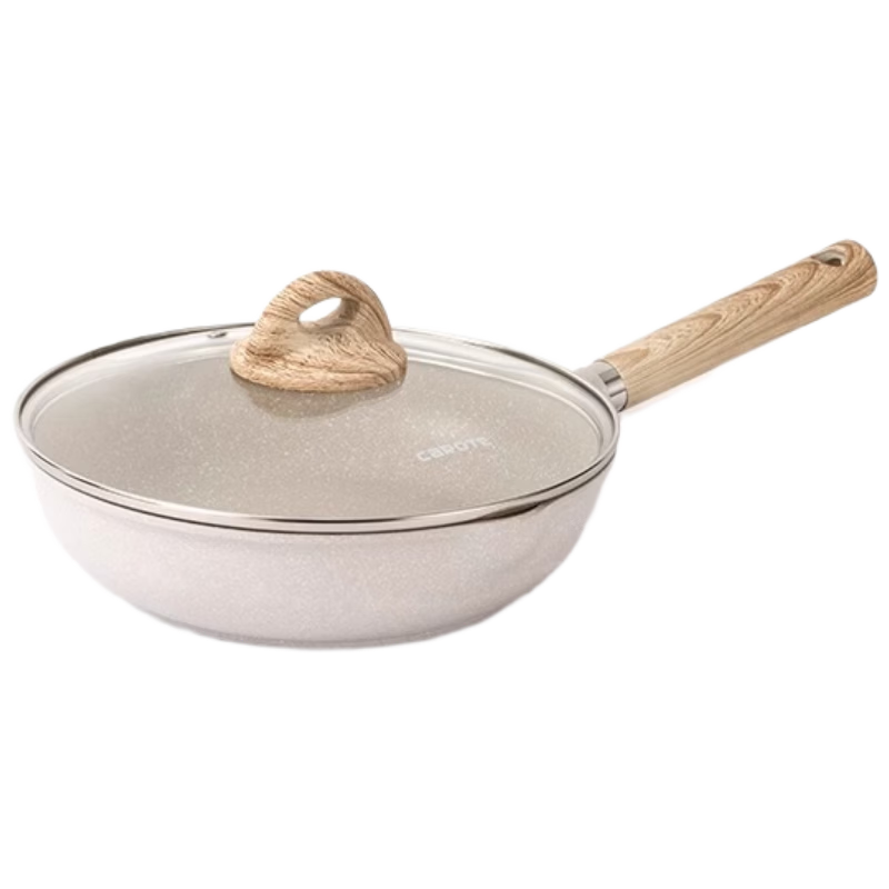 Carrot Maifan Stone Non-Stick Titanium Frying Pan 28cm Household Steak Pan Small Egg Pancake Pan Induction Cooker Compatible Wok