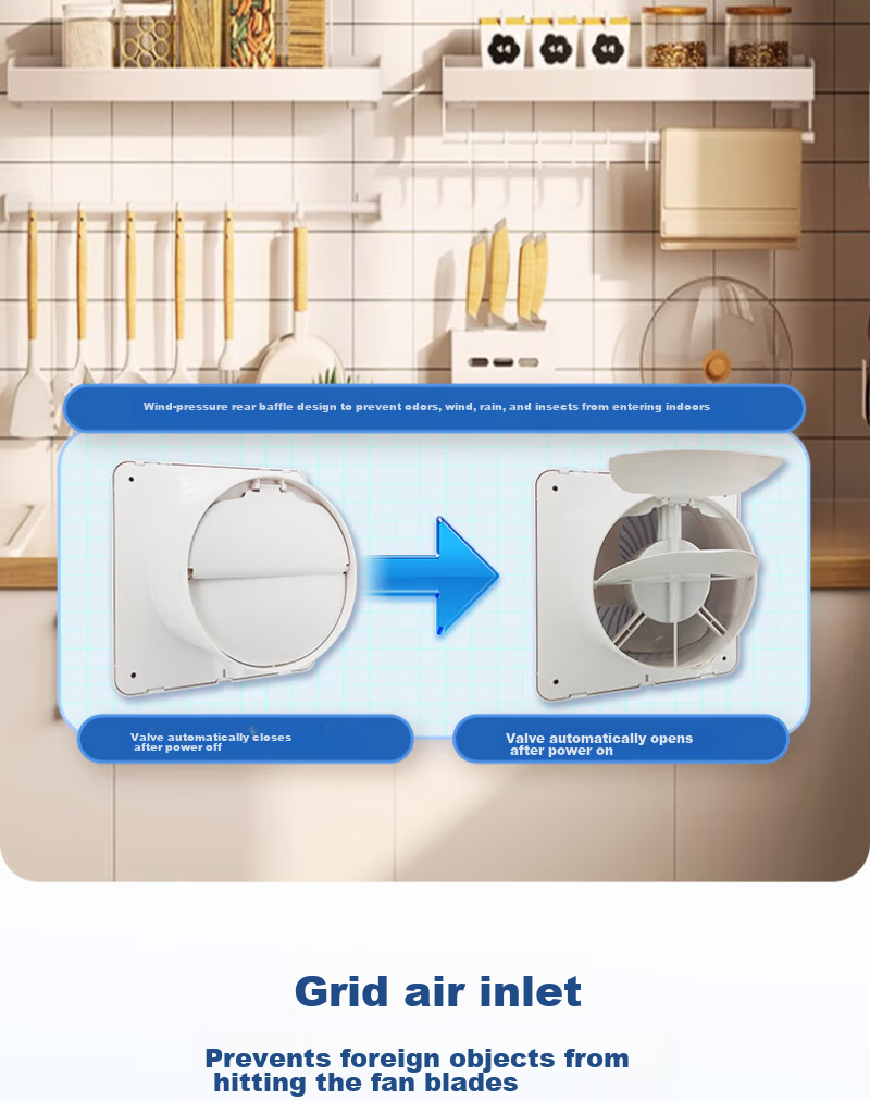 GENUIN Ventilation Fan Wall and Window Dual-Use Exhaust Fan Kitchen Window Fan Glass Hole Installation Extractor 4 Inch APC10X [Hole Diameter 100-110mm] 4