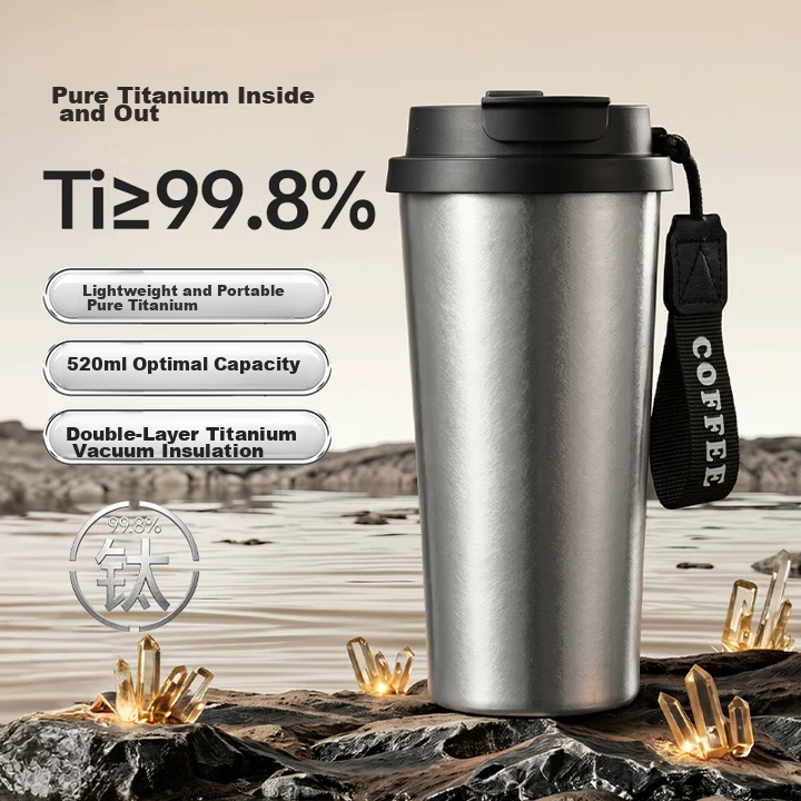 Fanjin Pure Titanium Coffee Thermos Flask Portable Large Capacity Triple-Use Titanium Cup Premium Birthday Gift Souvenir