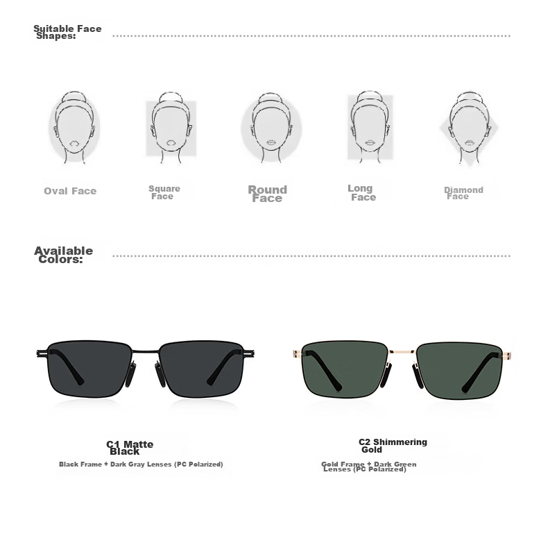 Vigus Men's Ultra-Light UV400 Polarized Sunglasses Outdoor Sun Protection Driving Sunglasses 15