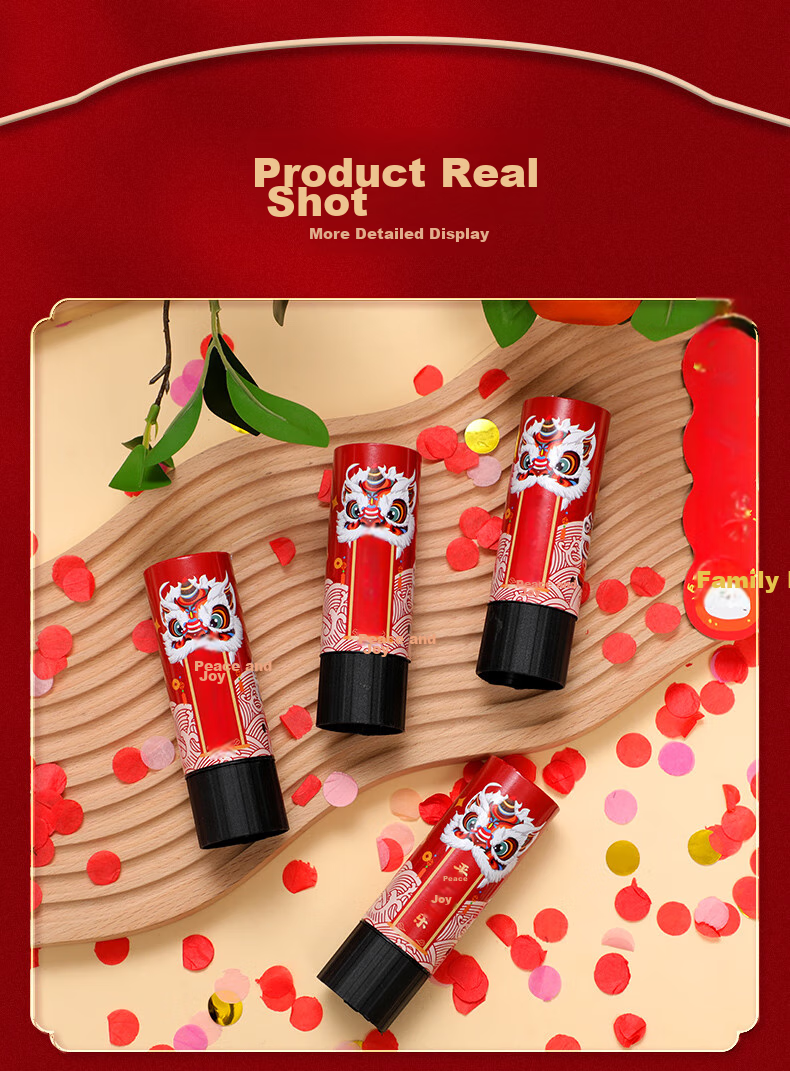 Hunlianqingcheng, Housewarming Confetti Cannon, Birthday Celebration, Business Opening, Auspicious Confetti, Wedding Handheld Spray, 4 Pieces Per Set 8