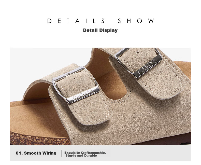 CAMEL Birkenstock Style Women's Casual Thick Sole Platform Sandals L26M700064A Beige Size 38 15