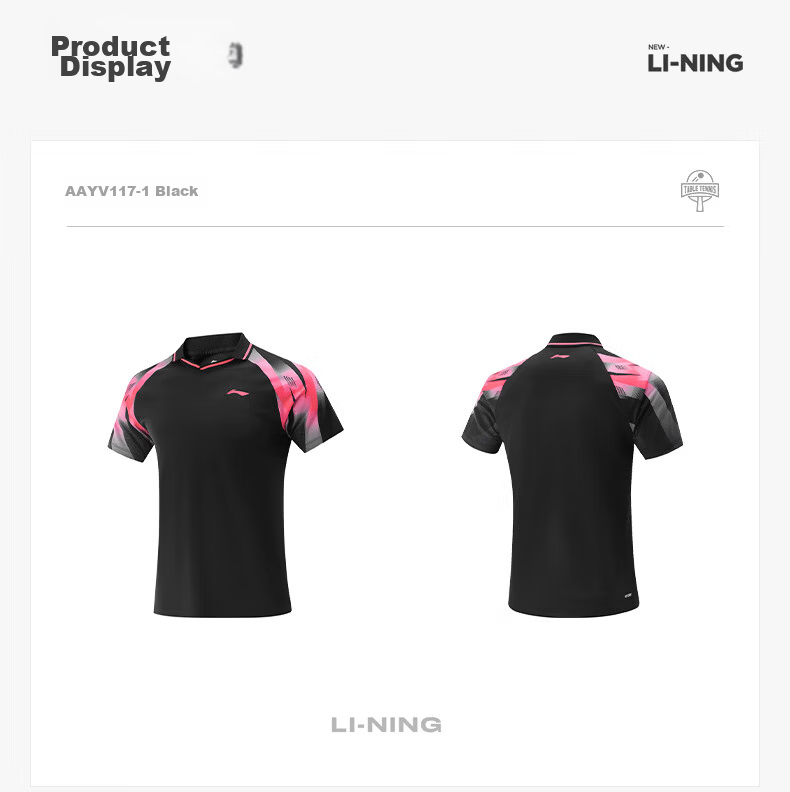 LI-NING Table Tennis Quick-Dry Short Sleeve Shirt Professional Competition Sportswear Unisex Comfortable Breathable Team Jersey 18