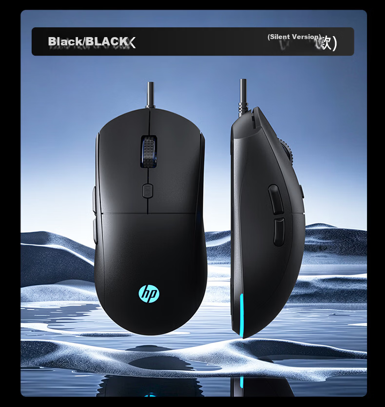 HP G360 Wired Mouse, Gaming Mouse for Laptop Office And E-Sports, Delta Triangle LOL Wired Game Mouse, White Quiet 10