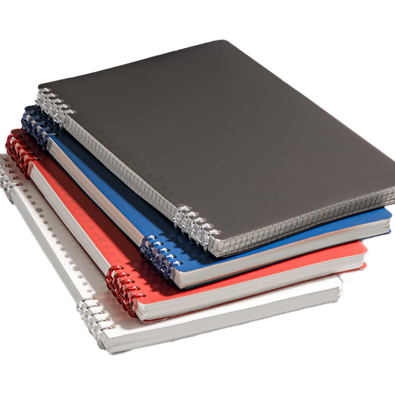 Deli B5 Comfortable Loose-Leaf Notebook Spiral-Bound Notebook Gray Lined Openable for Middle And High School Homework HB550