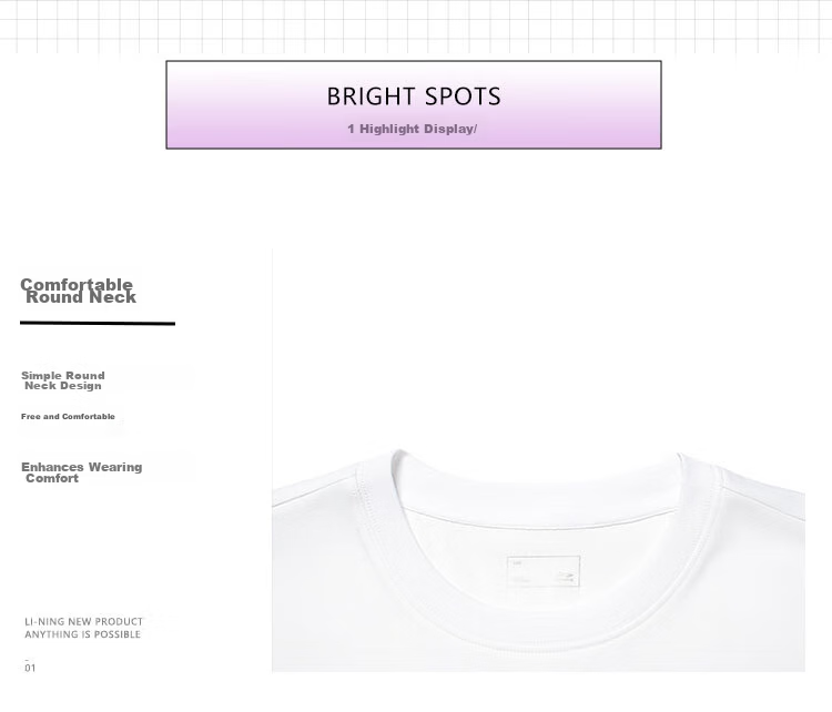 LI-NING Breathable Refreshing Summer Short Sleeve T-Shirt Men Loose Fit Crew Neck Casual Versatile Skin-Friendly Comfortable Sports Top Men 1