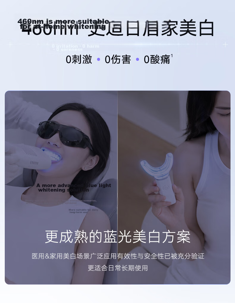 Bixdo Whitening Electric Toothbrush Blue Light Air Professional Blue Light Reverse 10 Years Yellowing Adult Couple Birthday Gift for Men Women Mother's Father's Day 19