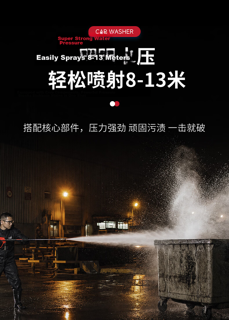 YANGZI Yangzi High-Pressure Car Washer Pump High-Pressure Water Gun Household High-Power Pressure Cleaner Spray Gun 19