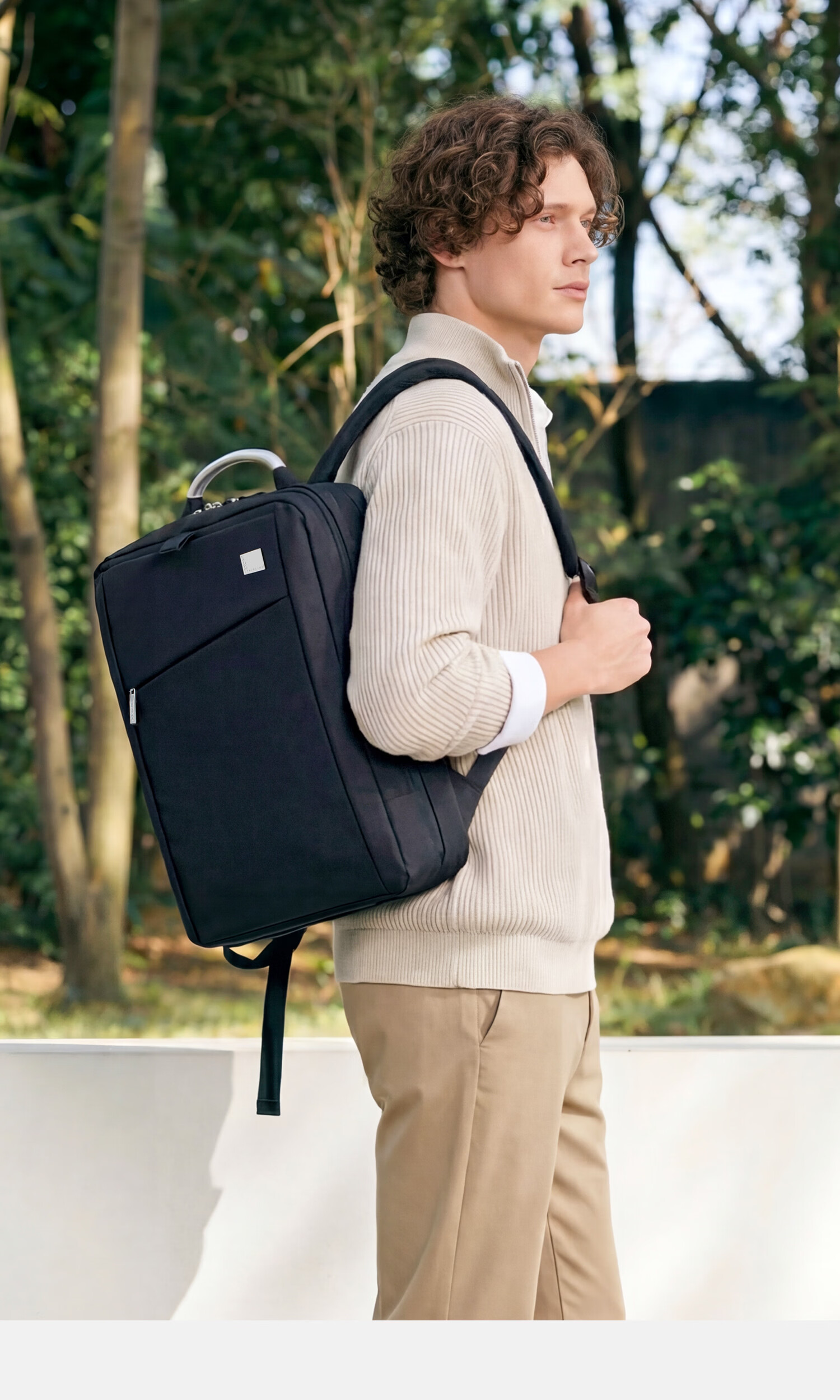 LEXON Laptop Backpack, 15.6-Inch Double Compartment Large Capacity School Bag for Men And Women, Taiweike Paper Bag, White 8