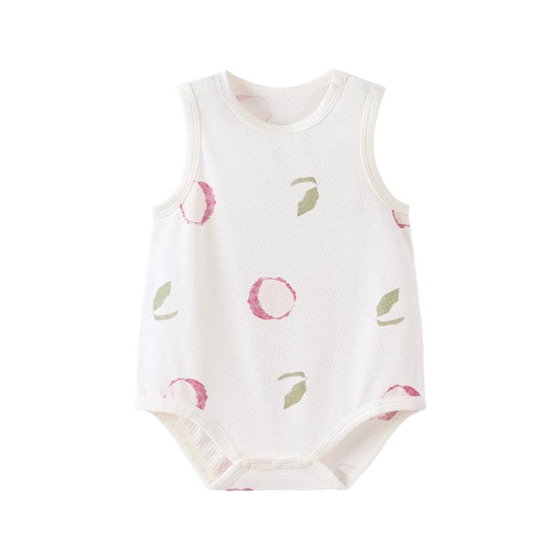Babylove Baby Sleeveless Bodysuit Summer Cotton Mesh Jacquard Breathable Romper Cool Pajamas Summer Wear