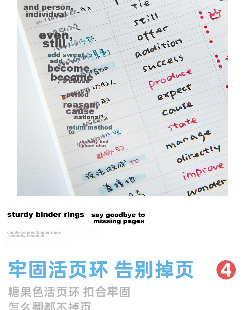 Class 3-2 Efficient Vocabulary Notebook Portable High School Pocket Word Memorization Book Ebbinghaus Sticky Notes Efficient Blue 10