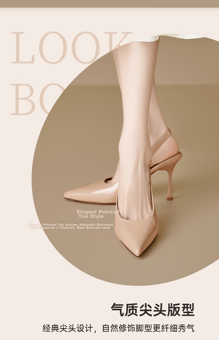 Zhuoshini Elegant Pointed Toe High Heels 2026 Spring Summer New Thin Heel Comfortable Commuter Sandals Off-White Size 35 3