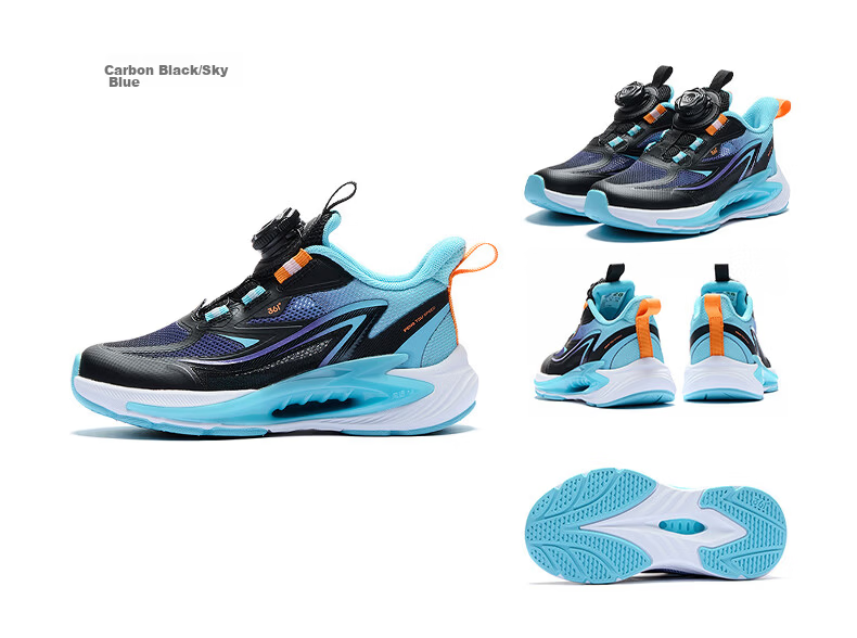 361° Wind Breath 7.0 Kids Running Shoes 26 Autumn Boys Girls Lightweight Bounce Cushioning Professional Dial Sports Shoes Black 37 54