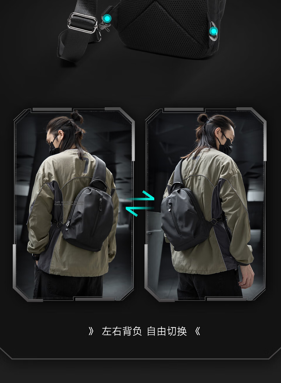 Fanzhe Men's Crossbody Bag 2026 New Fashion Single Shoulder Large Capacity Chest Bag Popular Men's Cycling Backpack Messenger Bag 8