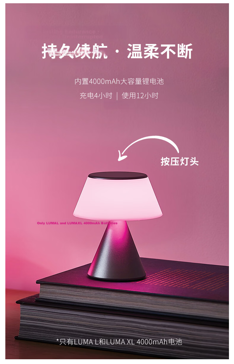 LEXON Original Flat Head Touch Lamp Bedroom Bedside Night Light Decorative Ambient Light High-End Birthday Gift 5