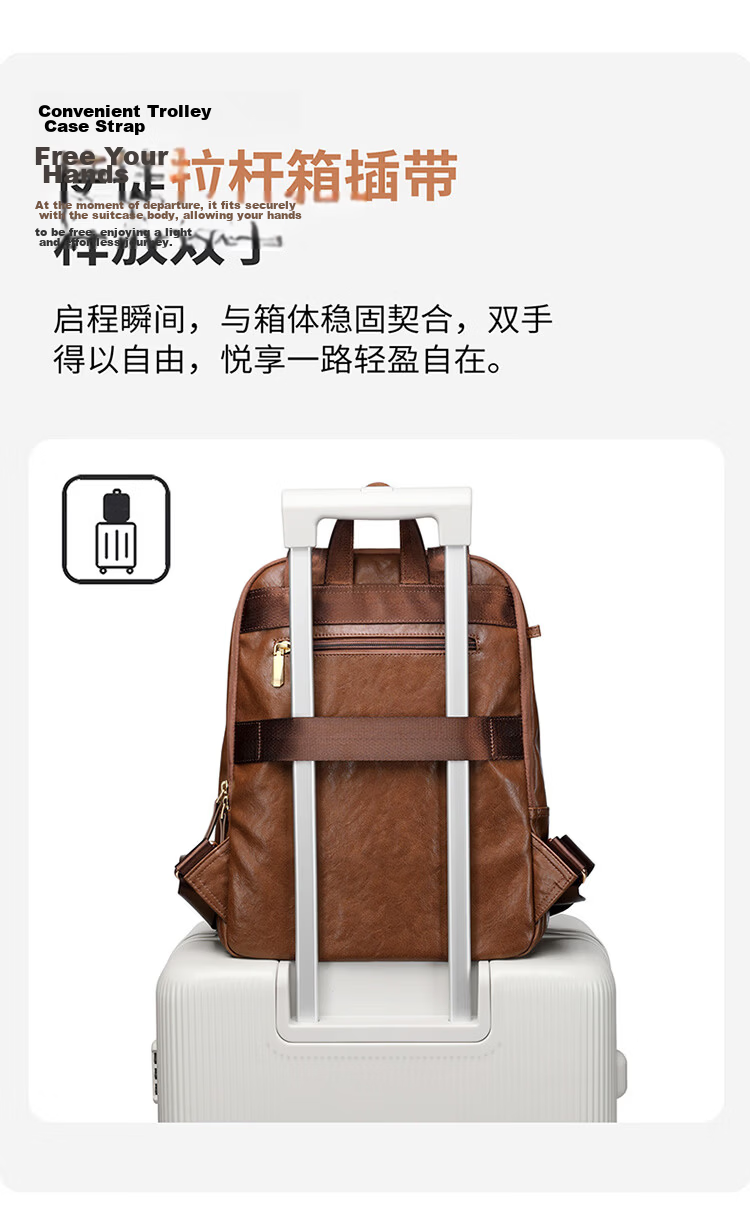 GOLF Women's Fashion Backpack 14-inch Laptop Bag Large Capacity Casual Travel Student School Bag 17