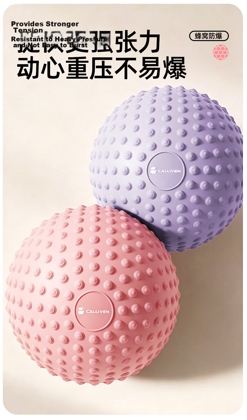 CALLIVEN Yoga Ball Small Spiked Massage Ball Pelvic Floor Muscle Trainer Postpartum Exercise Abdominal Muscle Ball Purple + Air Pump 9