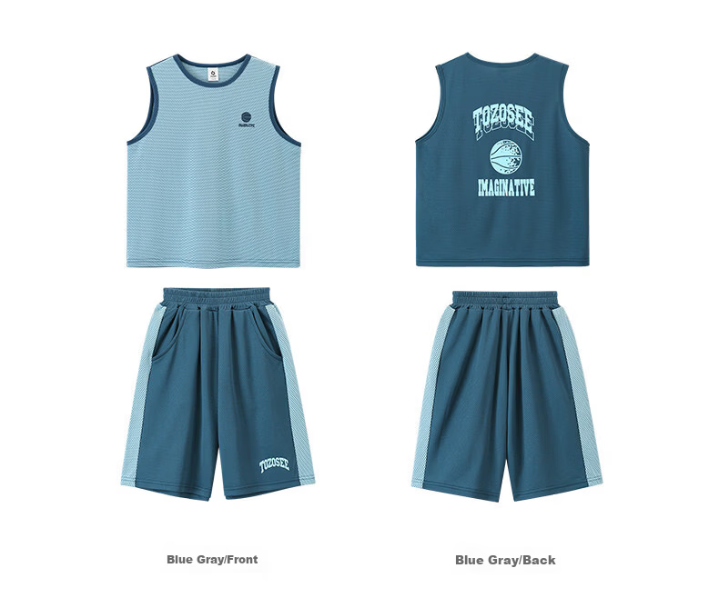 Zuo Xi Boys Quick-Dry Sports Vest Set 2026 New Summer Children's Mesh Moisture-Wicking Short Sleeve Mint Green 150 17