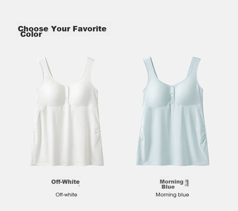EMXEE Maternity Nursing Tank Top Pure Cotton Bra-Free Camisole with Chest Pads Breastfeeding Cover for Pregnant Women XL 29