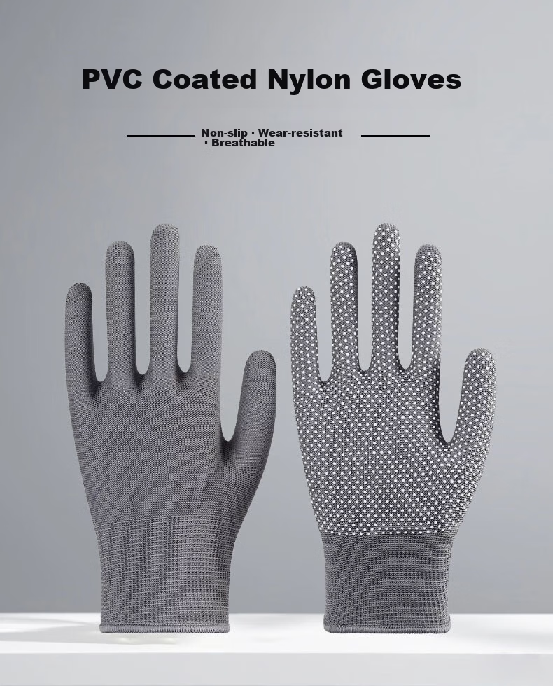Wusjing Dot Glue Wear-Resistant Work Gloves 12 Pairs Cotton Linen + Dot Glue Anti-Slip Durable Yellow Maintenance Mechanical Construction Gloves 9