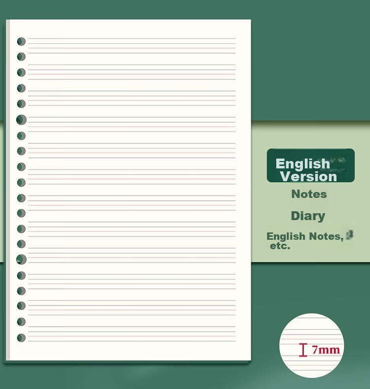 Wengu B5 Notebook Handwritten Loose-Leaf Book 40 Sheets Journal Diary for Middle School, High School, University Students, Detachable Office Business Meeting Supplies SK030-1 (B5) Lined Version 7