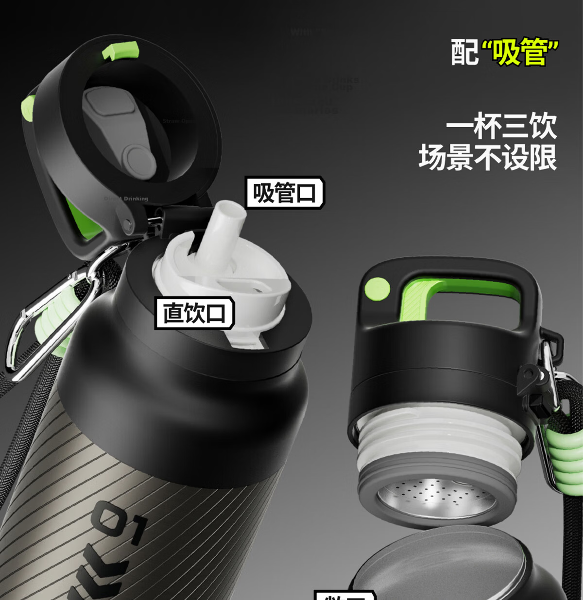 ERM Insulated Large Capacity 316 Stainless Steel Straw Cup Summer Portable Outdoor Sports Water Bottle 26 New Model 17