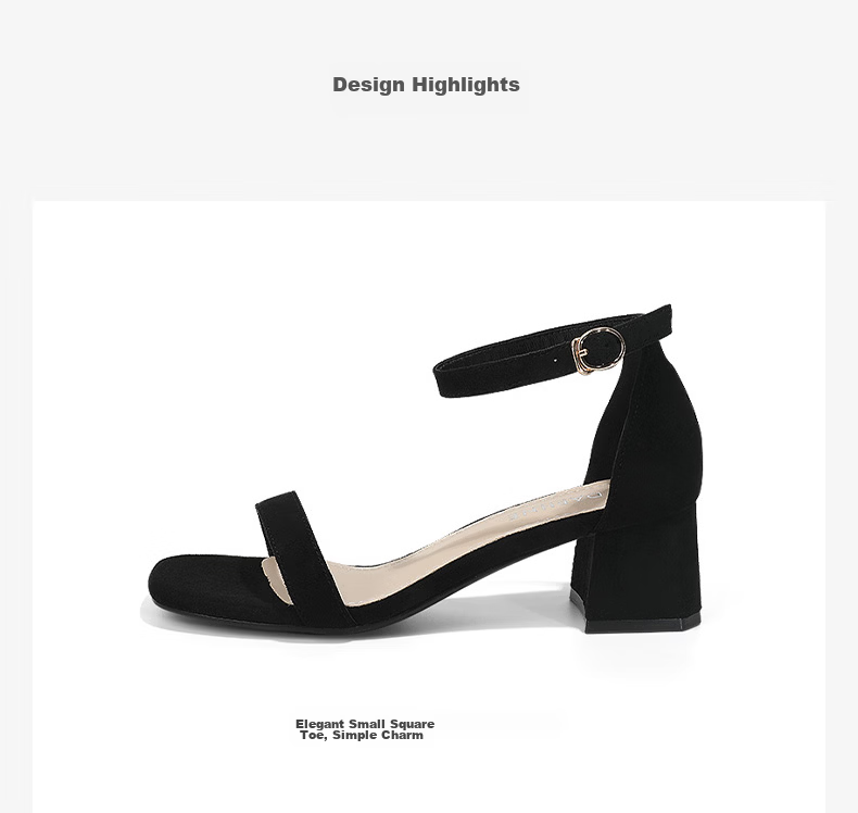Daphne Women's Beige One-Strap High Heel Sandals 2026 Summer New Chunky Heel Versatile Elegant Sandals Size 37 4