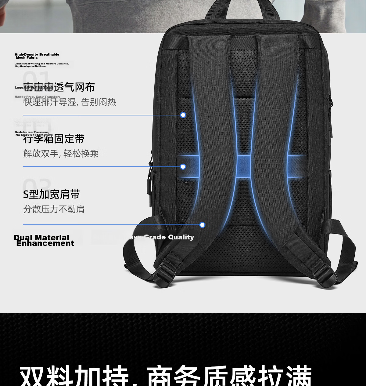 JINSHIWQ Laptop Backpack Men's Business Commuter 16-inch Notebook Bag Women's Large Capacity Travel Backpack 12