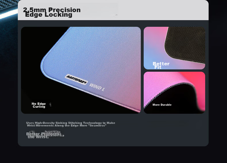 Rantopad Wind Series High-Sensitivity Smooth Thickened Gaming FPS Mouse Pad Microfiber Ultra-Fine Woven Fabric Sunken Edge Large Non-Slip Desk Mat Smoke Rain 10