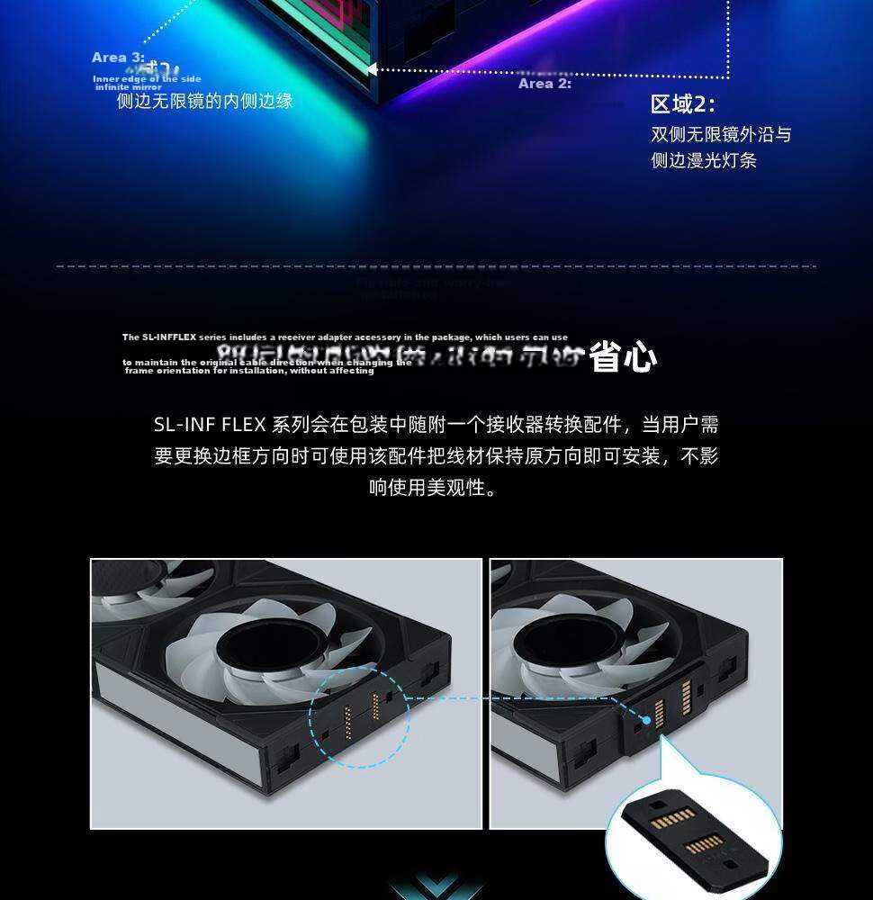 LIANLI SL INF FLEX 5th Gen Modular Fan Unbounded Edition Single Unit/120mm Black Standard Blade 6
