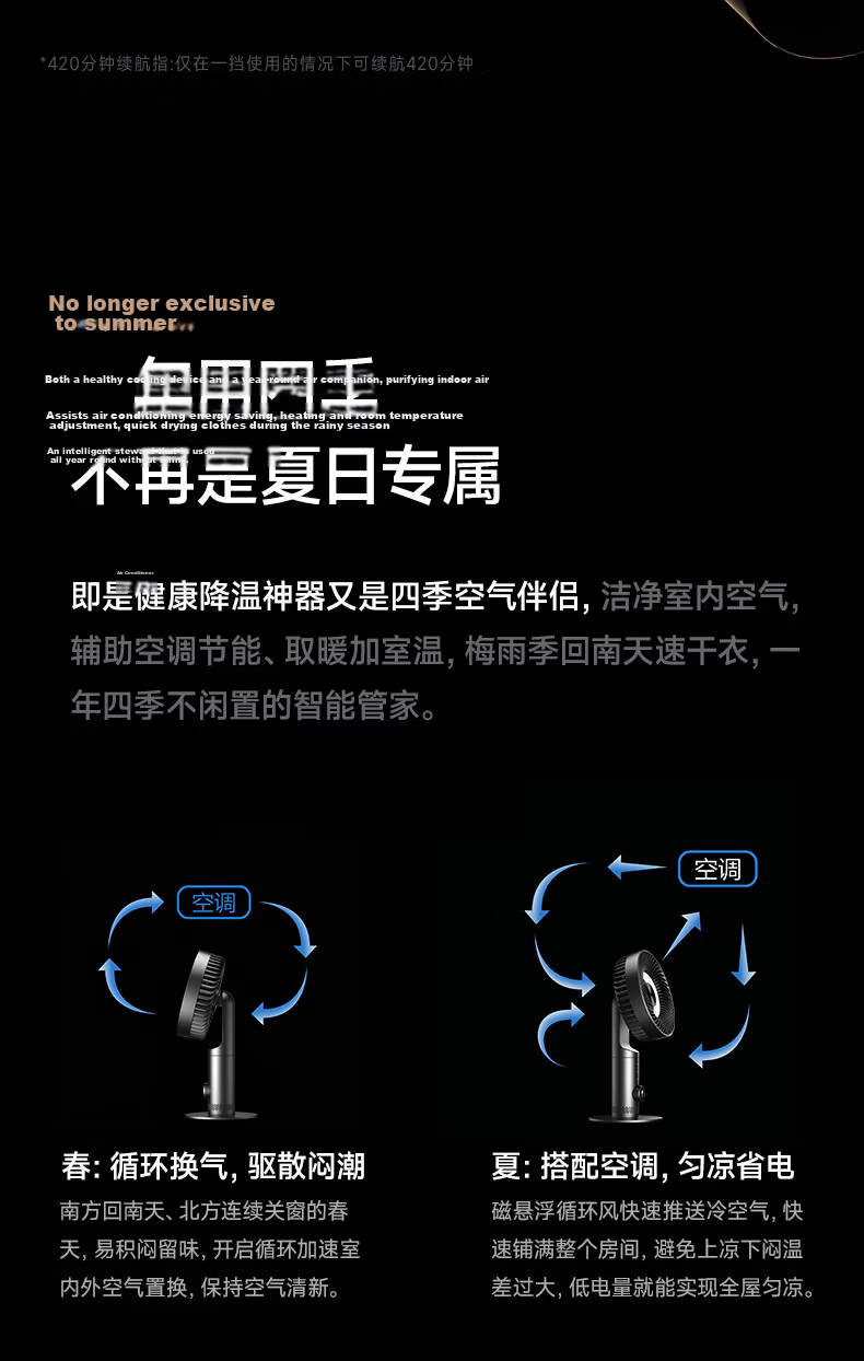 Dreame [CR7 Edition | Global Launch] Bionic F18 Hovering High-Speed Desktop Fan Oscillating Air Circulation Fan USB Silent Small Fan for Office Dormitory Home Use 18