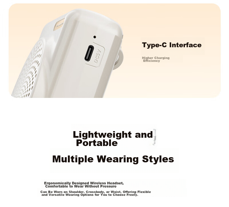 Aiwa AS-1 Little Bee Amplifier Teacher Bluetooth Speaker Long Battery Life Small Outdoor Guide Portable Waist-mounted Microphone White Wired Version 23