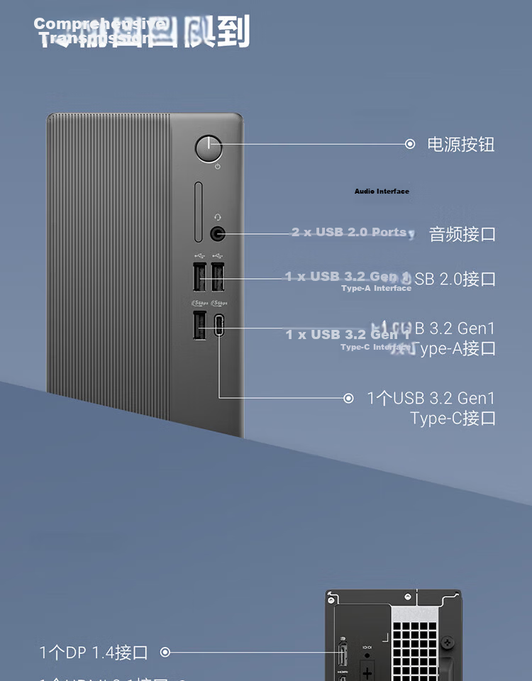 DELL ECT1250-1362B Business Office Desktop Computer Host Home Gaming Full Set I3-14100/16GB/512GB/Integrated/WIN11/Customized 9