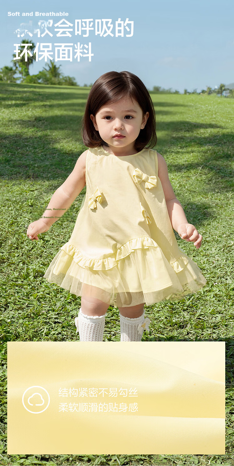 Balabala Baby Dress Infant Dress Children's Princess Dress 2026 New Summer Breathable Sweet Mesh Splicing 11