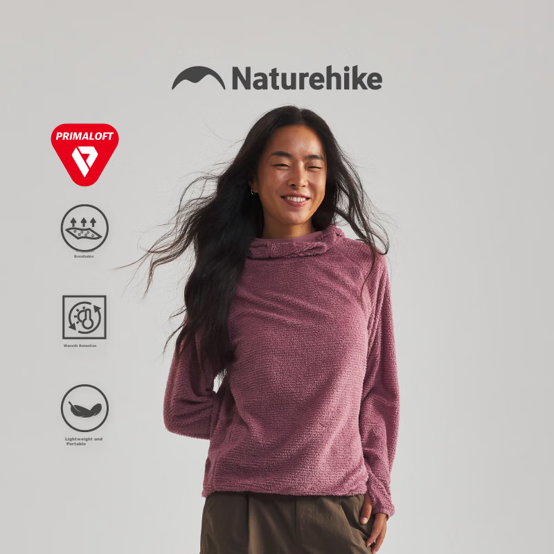 Naturehike P Cotton Outdoor Fleece Jacket 2026 Spring New Hiking Hooded Long Sleeve Casual Top